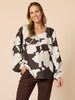 Toulouse Floral Print Top - Coffee Ivory