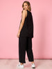 Travel Jersey Wide Leg Pant - Black
