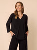 Traveller V Neck Top - Black