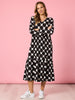 Tres Bien Spot Print Dress - Black/ White