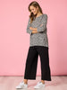 Clara Spot Print Top - Grey Marle