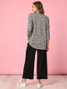 Clara Spot Print Top - Grey Marle