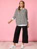 Clara Spot Print Top - Grey Marle
