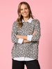 Clara Spot Print Top - Grey Marle