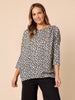 Clara Spot Print Top - Grey Marle