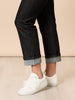 The Retro Cuff Straight Leg Jean - Black
