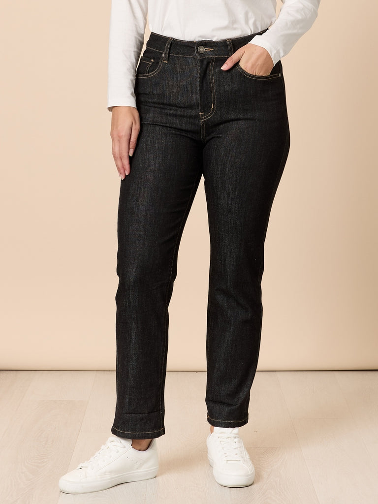 The Retro Cuff Straight Leg Jean - Black – Threadz