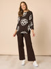 Florentine Floral Print Top - Coffee Ivory