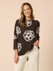 Florentine Floral Print Top - Coffee Ivory