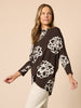 Florentine Floral Print Top - Coffee Ivory