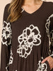 Florentine Floral Print Dress - Coffee Ivory
