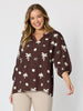 Canopy Embroidered Top - Coffee