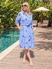 Botanica Floral Embroidered Shirt Dress - Navy/White