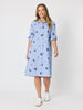 Botanica Floral Embroidered Shirt Dress - Navy/White