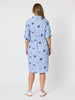 Botanica Floral Embroidered Shirt Dress - Navy/White