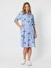 Botanica Floral Embroidered Shirt Dress - Navy/White