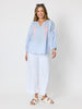 Coral Coast Embroidered Top - Pale Blue