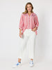 Seaport Embroidered Stripe Top - Red White