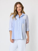 Miramar Stripe Print Shirt  - Blue/White