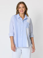 Miramar Stripe Print Shirt  - Blue/White