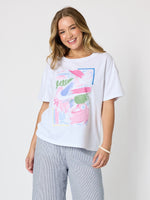Laguna Graphic Print Cotton Tee - White