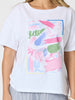 Laguna Graphic Print Cotton Tee - White
