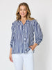 Montecito Stripe Print Top - Navy/White