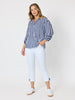 Montecito Stripe Print Top - Navy/White