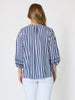 Montecito Stripe Print Top - Navy/White