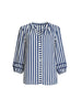 Montecito Stripe Print Top - Navy/White