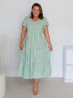 Kalahari Stripe Print Dress - Apple White