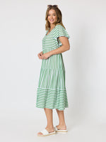 Kalahari Stripe Print Dress - Apple White