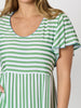 Kalahari Stripe Print Dress - Apple White
