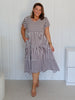 Kalahari Stripe Print Dress - Coffee White