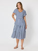 Kalahari Stripe Print Dress - Navy/White