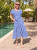 Kalahari Stripe Print Dress - Navy/White