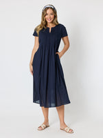 Acacia Cotton Dress - Navy