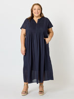 Acacia Cotton Dress - Navy
