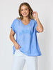 Belle Amour Embroidered Top - Sky Blue