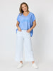 Belle Amour Embroidered Top - Sky Blue