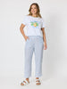 Amalfi Stripe Print Pant - Azure White