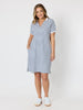 Sailor Stripe Print Polo Dres - Navy/White