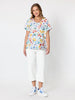 Picnic Print Top - Azure Multi