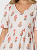 Candelabra Flower Print Dress - Natural Multi