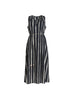 Sunset Safari Sleeveless Stripe Print Dress - Black/Ivory