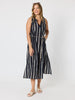Sunset Safari Sleeveless Stripe Print Dress - Black/Ivory