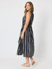 Sunset Safari Sleeveless Stripe Print Dress - Black/Ivory