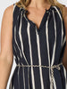 Sunset Safari Sleeveless Stripe Print Dress - Black/Ivory