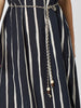 Sunset Safari Sleeveless Stripe Print Dress - Black/Ivory
