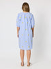 Spritz Embroidered Stripe Print Dress - Blue/White